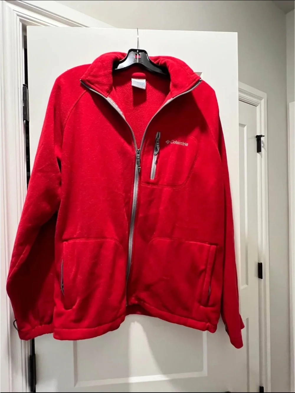 Columbia Red Full-Zip Performance Fleece Jacket